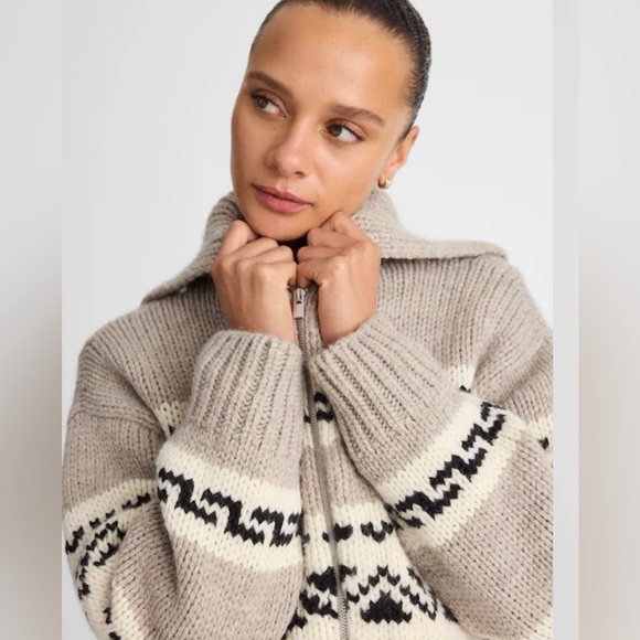 Madewell Fair Isle zip front Cardigan jacket in wool, size small - Picture 7 of 14